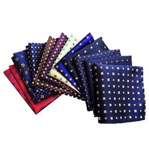 Mens Set of 11 Floral Silk Blend Pocket Squares